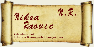 Nikša Raović vizit kartica